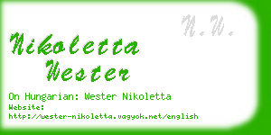 nikoletta wester business card